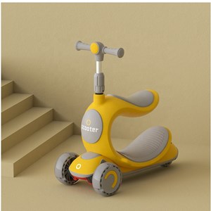 اسکوتر سه‌ چرخه چند کاره SCOOTER 3 in 1 با چرخ های چراغدار ژله ای_اسکوتر