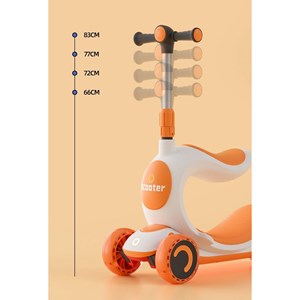 اسکوتر سه‌ چرخه چند کاره SCOOTER 3 in 1 با چرخ های چراغدار ژله ای_اسکوتر