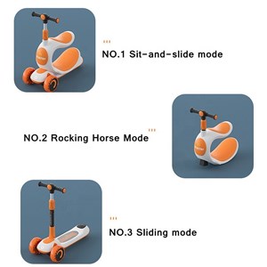 اسکوتر سه‌ چرخه چند کاره SCOOTER 3 in 1 با چرخ های چراغدار ژله ای_اسکوتر