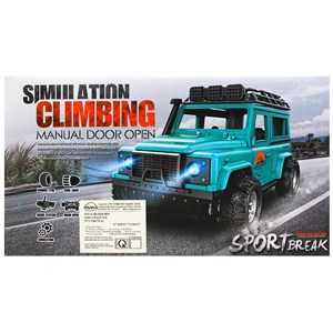 ماشین کنترلی شارژی جیپ آفرود چراغدار Crazy Go رنگ آبی_ماشین کنترلی