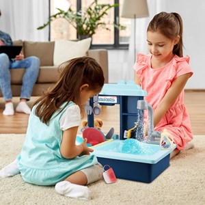 اسباب بازی سینک ظرفشویی 22 قطعه پمپ دار با قابلیت تغییر رنگ ظروف Change color_اسباب بازی لوازم خانگی