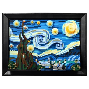 لگو قاب عکس ون گوگ شب پر ستاره (3D دیواری) 2316 قطعه مدل Vincent Van Gogh The Starry Night_Building 9907_لگو