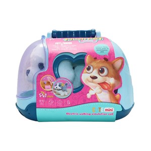 سگ خانگی به همراه قفس و وسایل آرایشی رنگ سفید کد 1059_عروسک رباتیک