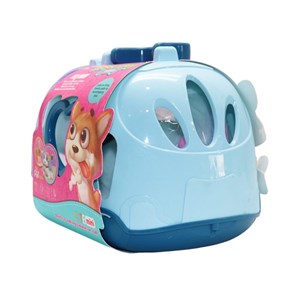 سگ خانگی به همراه قفس و وسایل آرایشی رنگ سفید کد 1059_عروسک رباتیک