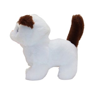 گربه خانگی به همراه قفس و وسایل آرایشی رنگ سفید قهوه ای کد 1062_عروسک رباتیک