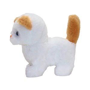 گربه خانگی به همراه قفس و وسایل آرایشی رنگ سفید کرم کد 1062_عروسک رباتیک