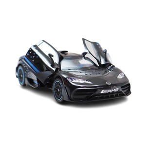 ماشین فلزی بنز موزیکال با چراغ، کمک‌ فنر و درب‌ های بازشو رنگ مشکی_ماشین اسباب بازی