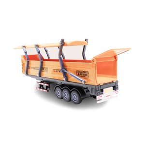 ماشین تریلی فلزی موزیکال با چراغ روشن و کانکس بازشو رنگ نارنجی_ماشین اسباب بازی