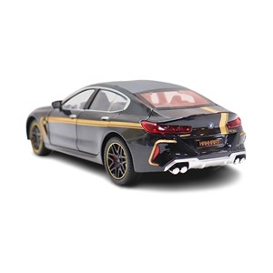 ماشین فلزی BMW موزیکال با چراغ، کمک‌ فنر و درب‌ های بازشو رنگ مشکی_ماشین اسباب بازی