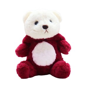 عروسک پولیشی اورجینال خرس کلاه دار سرخابی 26 سانتی_عروسک