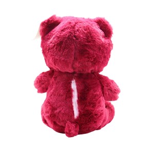 عروسک پولیشی اورجینال خرس کلاه دار سرخابی 26 سانتی_عروسک