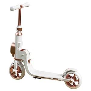 اسکوتر تاشو چراغدار با ترمز عقب و بدنه آلومینیومی رنگ سفید_اسکوتر