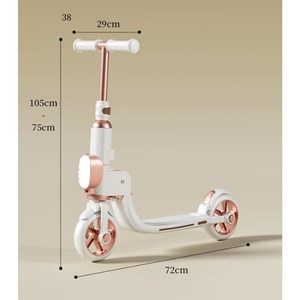اسکوتر تاشو چراغدار با ترمز عقب و بدنه آلومینیومی رنگ صورتی_اسکوتر