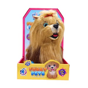 عروسک رباتیک سگ پشمالو موزیکال سنسور دار با دسته ی کنترلی رنگ قهوه ای مدل 5535_عروسک رباتیک