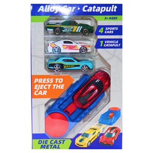 ست ماشین مسابقه‌ ای فلزی با پرتابگر مجموعه 4 عددی مدل 2853_2 Alloy Car Catapult_ماشین اسباب بازی