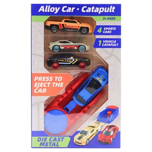 ست ماشین مسابقه‌ ای فلزی با پرتابگر مجموعه 4 عددی مدل 2853_3 Alloy Car Catapult_ماشین اسباب بازی