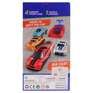 ست ماشین مسابقه‌ ای فلزی با پرتابگر مجموعه 4 عددی مدل 2853_3 Alloy Car Catapult_ماشین اسباب بازی