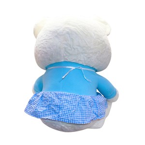 عروسک پولیشی اورجینال خرس پاپیون صورتی 52 سانتی_عروسک