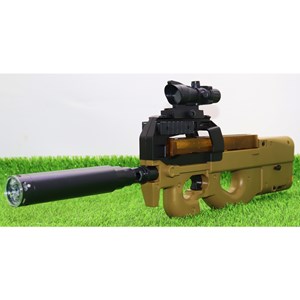 تفنگ اسباب‌ بازی شارژی تیر ژله‌ ای با نور LED و صدای شلیک مدل FNP90 SY509C_تفنگ اسباب بازی