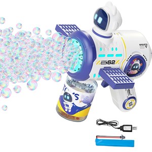 تفنگ اسباب بازی حباب ساز شارژی چراغ دار طرح سفینه فضایی مدل Bubble Gun 8109_تفنگ اسباب بازی