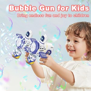 تفنگ اسباب بازی حباب ساز شارژی چراغ دار طرح سفینه فضایی مدل Bubble Gun 8109_تفنگ اسباب بازی