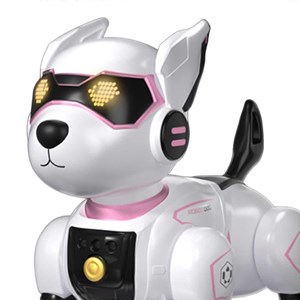 ربات سگ کنترلی رنگ سفید صورتی مدل 3010