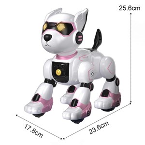 ربات سگ کنترلی رنگ سفید صورتی مدل 3010