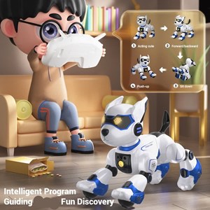 ربات سگ کنترلی رنگ سفید صورتی مدل 3010