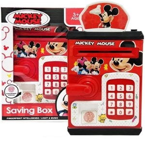 گاوصندوق اثر انگشتی رمز دار باتری خور طرح میکی موس مدل 3002
