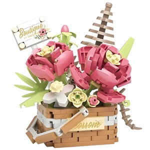 لگو سبد گل رز صورتی مدل 1088