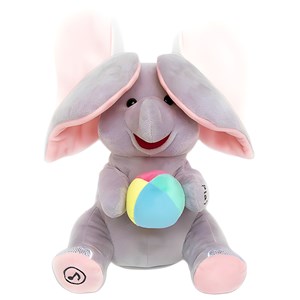 عروسک پولیشی فیل موزیکال با گوش متحرک مدل 5948