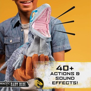 عروسک رباتیک دایناسور 30 سانتی Jurassic World مدل Wow! Stuff - Jurassic World - Real FX Baby Blue - Animatronic Dinosaur_ربات اسباب بازی