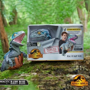 عروسک رباتیک دایناسور 30 سانتی Jurassic World مدل Wow! Stuff - Jurassic World - Real FX Baby Blue - Animatronic Dinosaur_ربات اسباب بازی