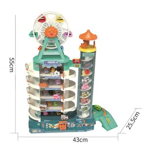 اسباب بازی پارکینگ طبقاتی چرخ و فلک دار موزیکال مدل FERRIS WHEEL PARKING BULDING _ماشین اسباب بازی
