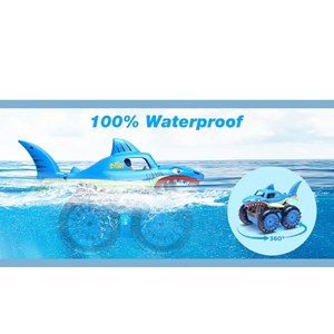 ماشین کنترلی کوسه هیولای آب و خاک مدل 313-989 Amphibious Remote Control Car_ماشین کنترلی