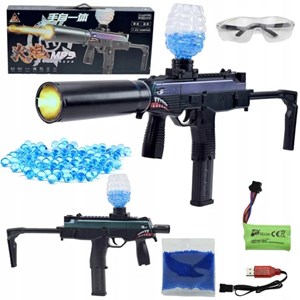 تفنگ اسباب بازی شارژی تیر ژله ای لیزردار مدل MP9_ تفنگ اسباب بازی