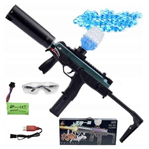 تفنگ اسباب بازی شارژی تیر ژله ای لیزردار مدل MP9_ تفنگ اسباب بازی
