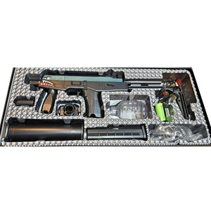 تفنگ اسباب بازی شارژی تیر ژله ای لیزردار مدل MP9_ تفنگ اسباب بازی