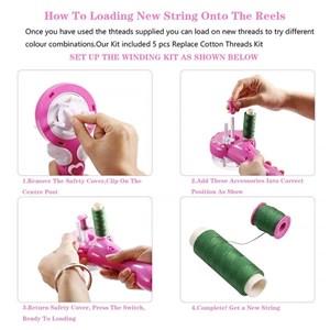 ست اسباب بازی لوازم آرایشی دستگاه بافت مو همراه با نخ رنگی و مهره_اسباب بازی اکسسوری