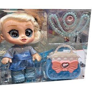 عروسک چشم درشت فروزن السا همراه با کیف و اکسسوری _عروسک