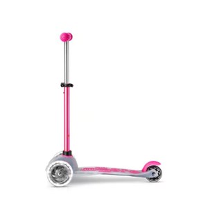 اسکوتر مینی دلوکس نئوکروم با بدنه شفاف و چرخ های چراغ دار مدل Micro - Mini Scooter Deluxe Flux Neochrome LED - Pink_اسکوتر