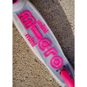 اسکوتر مینی دلوکس نئوکروم با بدنه شفاف و چرخ های چراغ دار مدل Micro - Mini Scooter Deluxe Flux Neochrome LED - Pink_اسکوتر