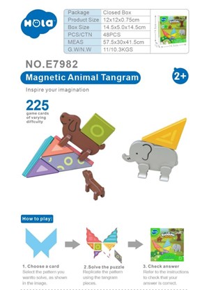 پازل مگنتی حیوانات هولی تویز مدل Hola Toys E7982_لگو