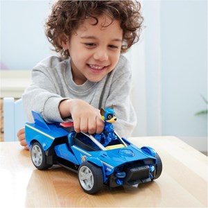 ماشین اسباب بازی تبدیل شونده چیس سگ های نگهبان مدل Spin Master - Paw Patrol - The Mighty Movie - Chase Transforming Cruiser _ماشین اسباب بازی