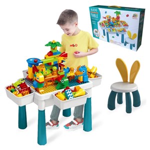 میز و صندلی لگو بازی همراه با 85 قطعه لگو ( میز چند کاره همراه با صندلی ) مدل Block Tables MC816_اسباب بازی کودک