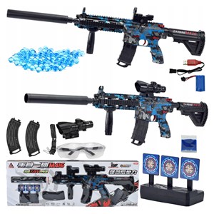 تفنگ اسباب بازی شارژی تیر ژله ای آبی مدل CARBINE M416 _تفنگ اسباب بازی
