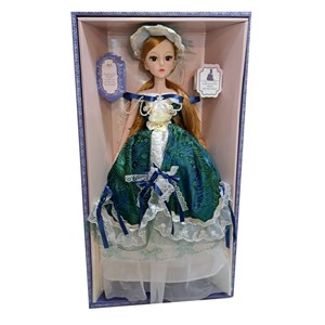 عروسک دخترانه پرنسس تمام مفصلی با لباس آبی _عروسک