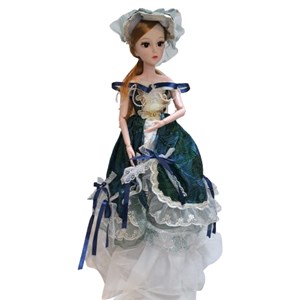 عروسک دخترانه پرنسس تمام مفصلی با لباس آبی _عروسک