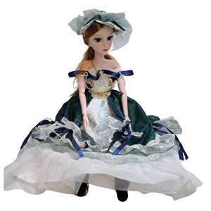 عروسک دخترانه پرنسس تمام مفصلی با لباس آبی _عروسک