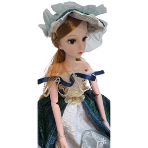 عروسک دخترانه پرنسس تمام مفصلی با لباس آبی _عروسک